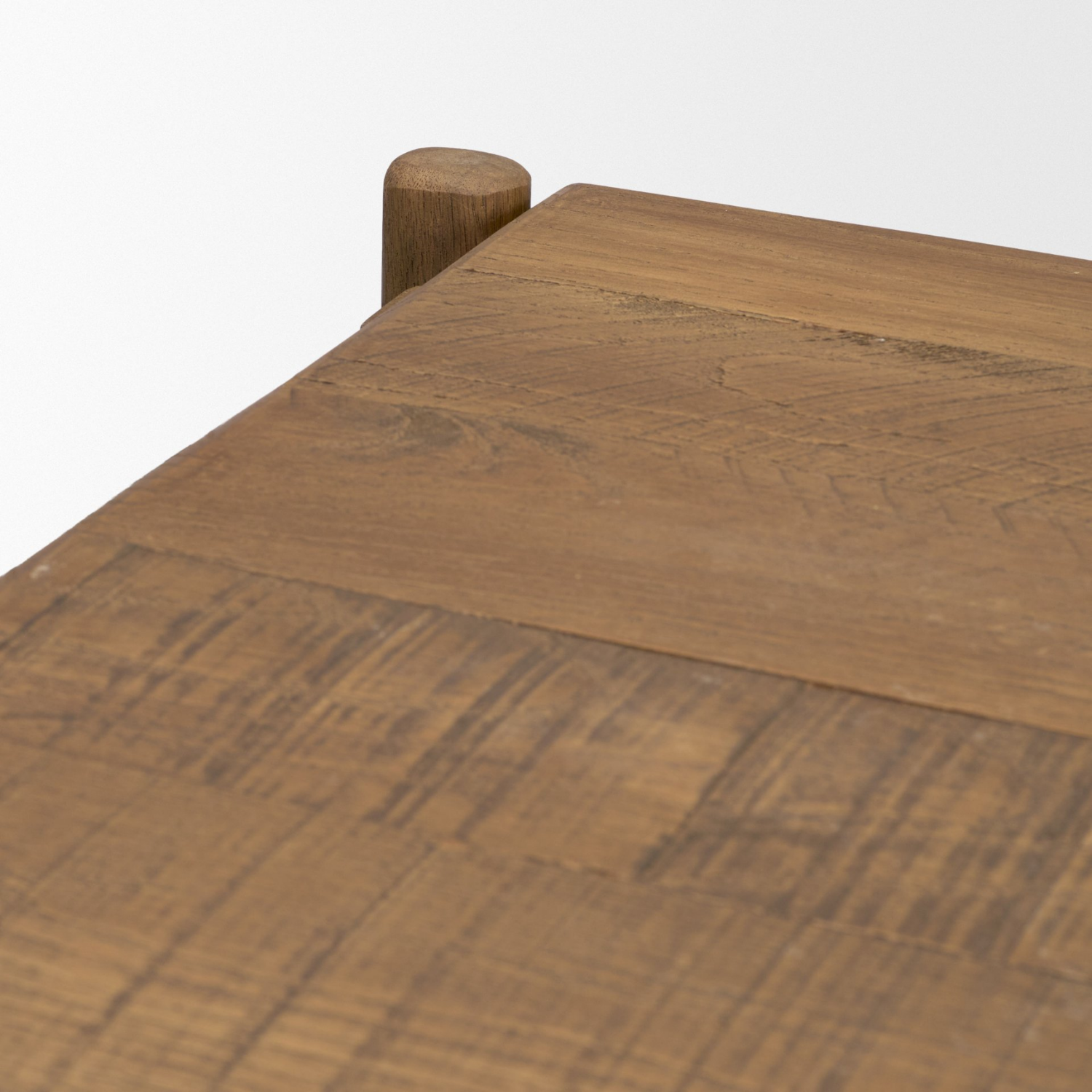 Table Basse Carrée Chêne Fini Naturel - Grain Apparent, Design Minimaliste