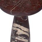 Table d'appoint piédestal en marbre Rouge Rosso - Plateau arrondi, Forme sculpturale