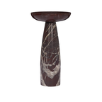 Table d'appoint piédestal en marbre Rouge Rosso - Plateau arrondi, Forme sculpturale