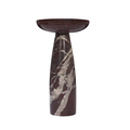 Table d'appoint piédestal en marbre Rouge Rosso - Plateau arrondi, Forme sculpturale