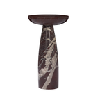 Table d'appoint piédestal en marbre Rouge Rosso - Plateau arrondi, Forme sculpturale