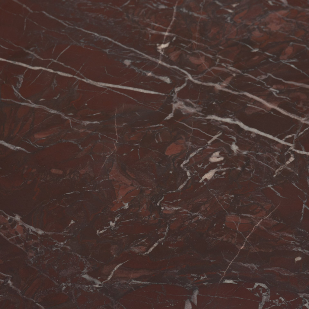 Table d'appoint piédestal en marbre Rouge Rosso - Plateau arrondi, Forme sculpturale
