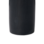 Table d'appoint en marbre noir sur pied - Plateau arrondi, veinage naturel