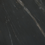Table d'appoint en marbre noir sur pied - Plateau arrondi, veinage naturel