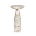 Table d'appoint piédestal en marbre rose - Plateau arrondi, veines fluides