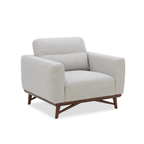 Fauteuil d'appoint du milieu du siècle en polyester tissé bouleau - Pieds en bois fuselés