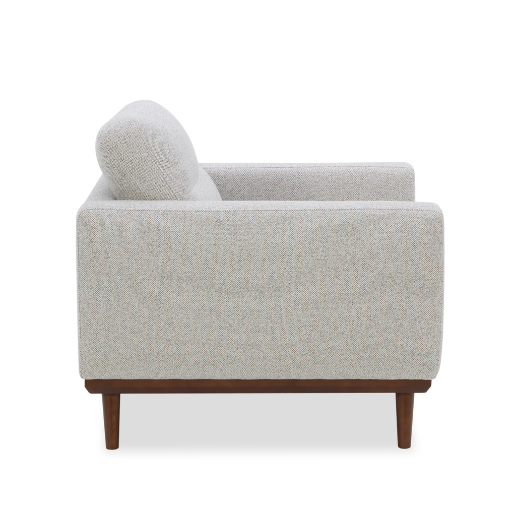 Fauteuil d'appoint du milieu du siècle en polyester tissé bouleau - Pieds en bois fuselés