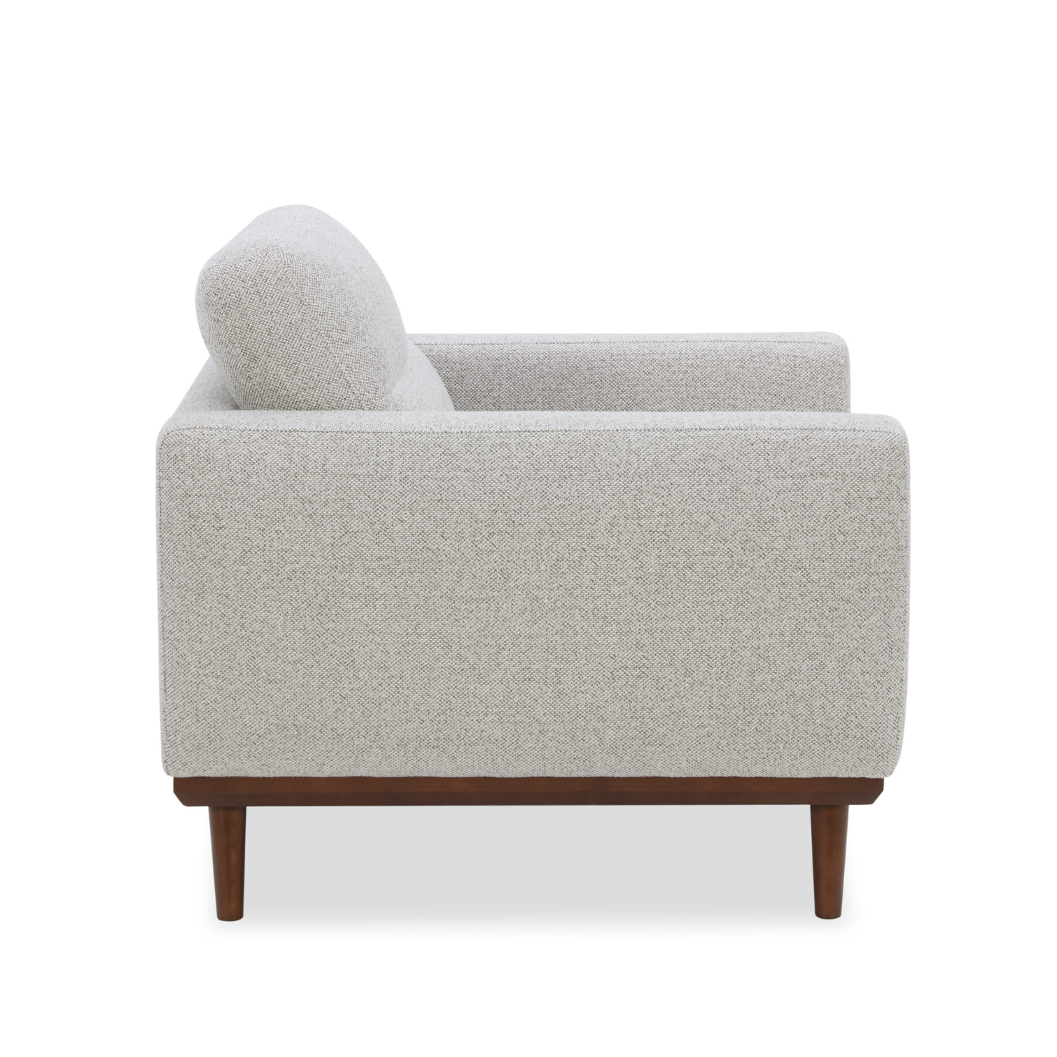 Fauteuil d'appoint du milieu du siècle en polyester tissé bouleau - Pieds en bois fuselés