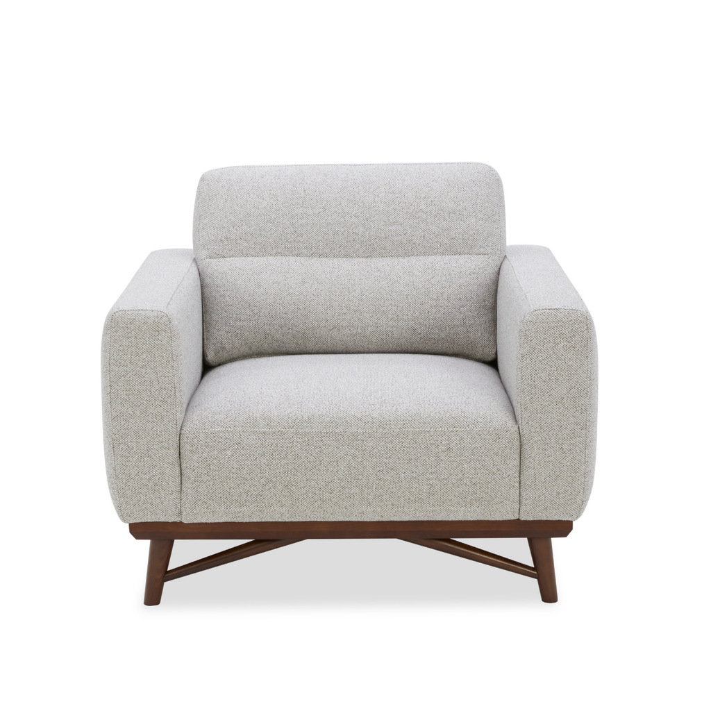 Fauteuil d'appoint du milieu du siècle en polyester tissé bouleau - Pieds en bois fuselés