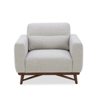 Fauteuil d'appoint du milieu du siècle en polyester tissé bouleau - Pieds en bois fuselés