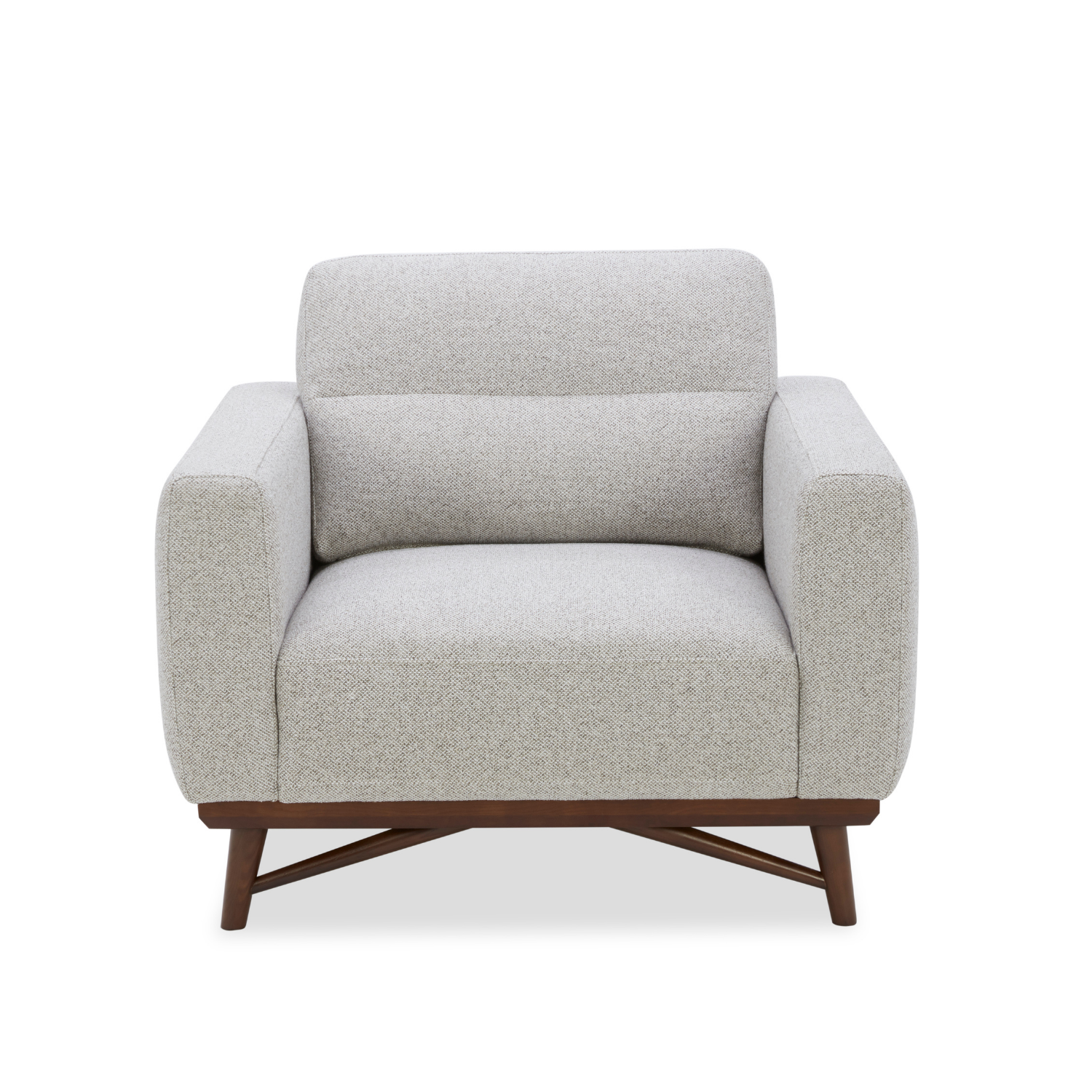 Fauteuil d'appoint du milieu du siècle en polyester tissé bouleau - Pieds en bois fuselés