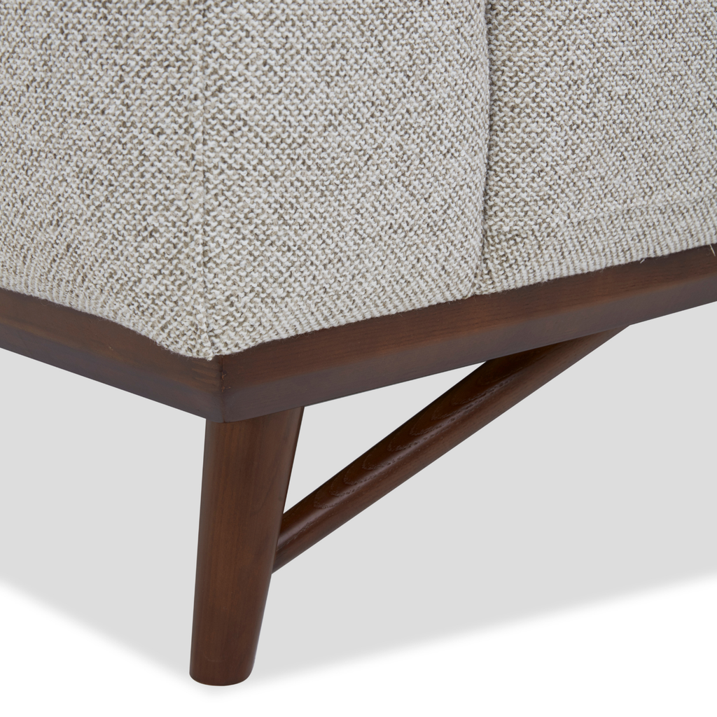 Fauteuil d'appoint du milieu du siècle en polyester tissé bouleau - Pieds en bois fuselés