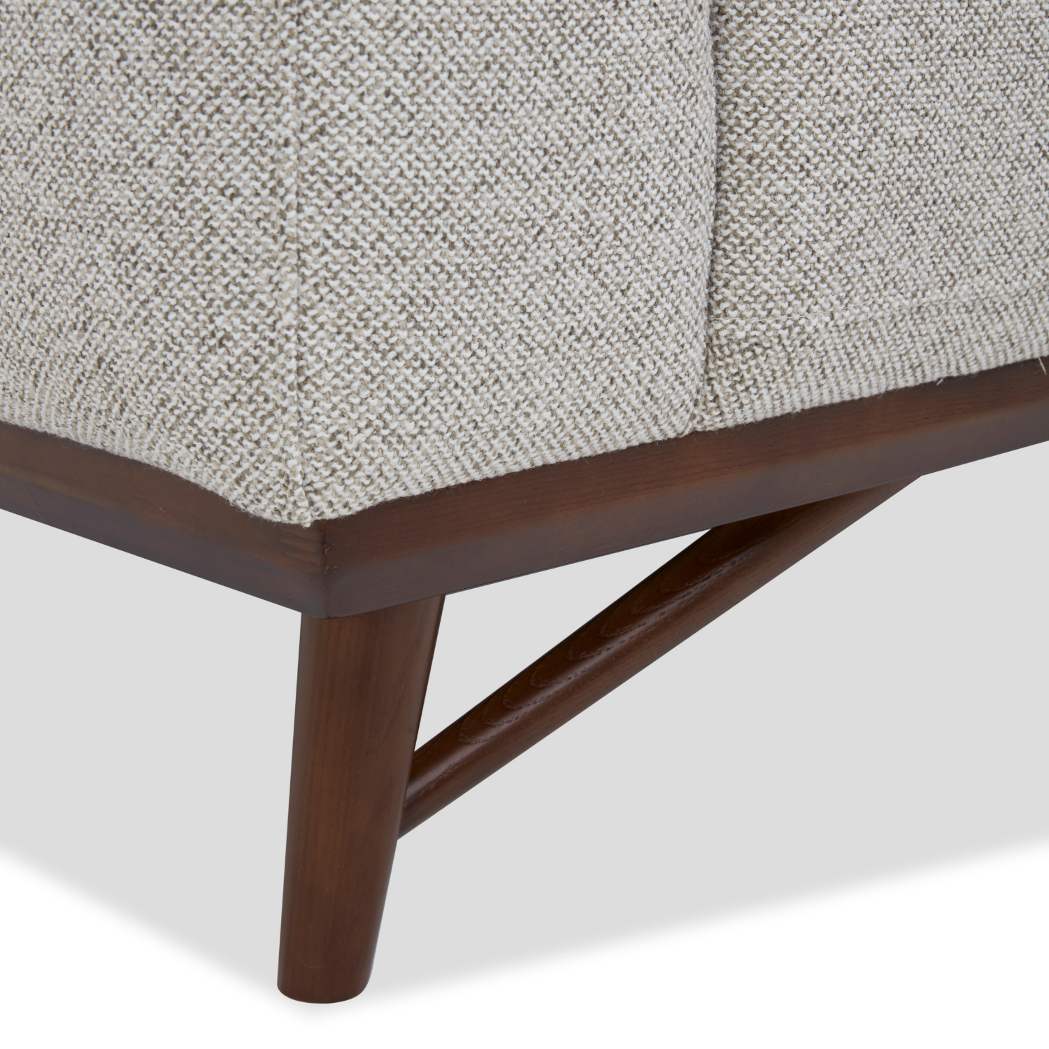 Fauteuil d'appoint du milieu du siècle en polyester tissé bouleau - Pieds en bois fuselés