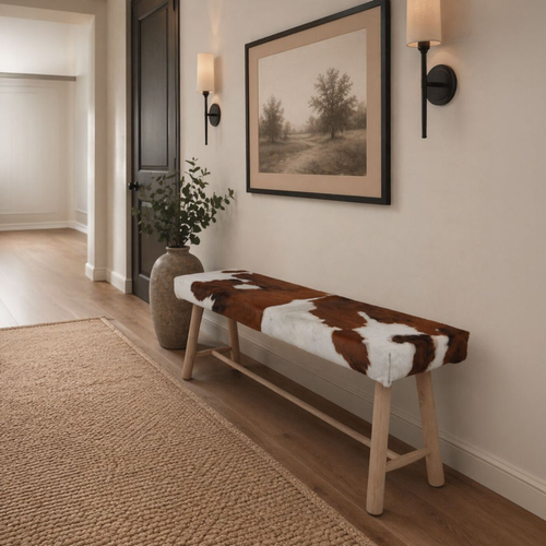 Banc rembourré d'inspiration arquée taupe - Base noire dissimulée, assise rembourrée