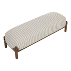 Banc rembourré capitonné en ivoire - Silhouette arrondie, Polyester