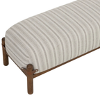 Banc rembourré capitonné en ivoire - Silhouette arrondie, Polyester