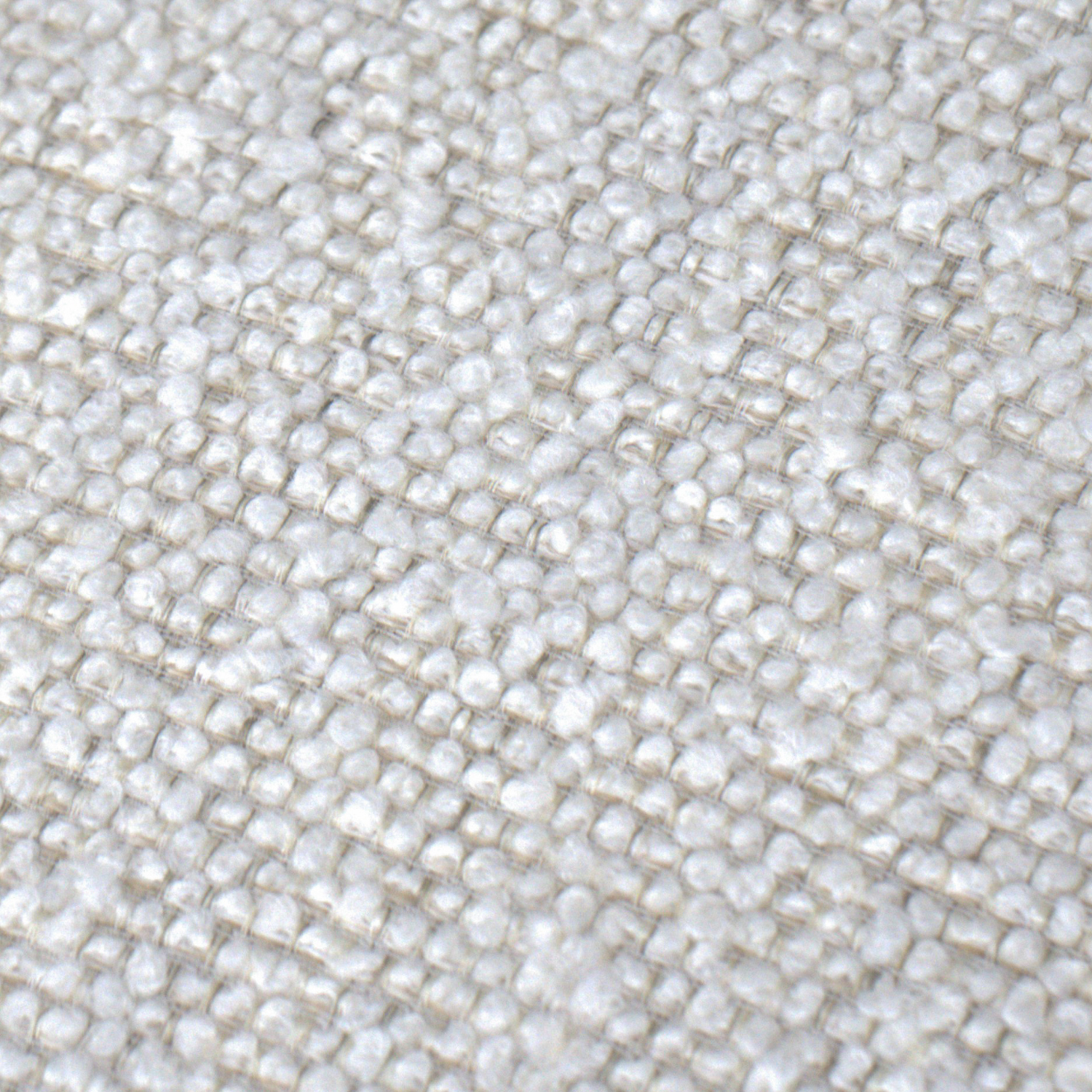 Pouf de rangement en bouclette perlée – Accents en cuir, couvercle plateau en bois, intérieur doublé