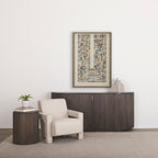 Table d'appoint en bois de manguier massif brun expresso - Base cannelée, couvercle amovible